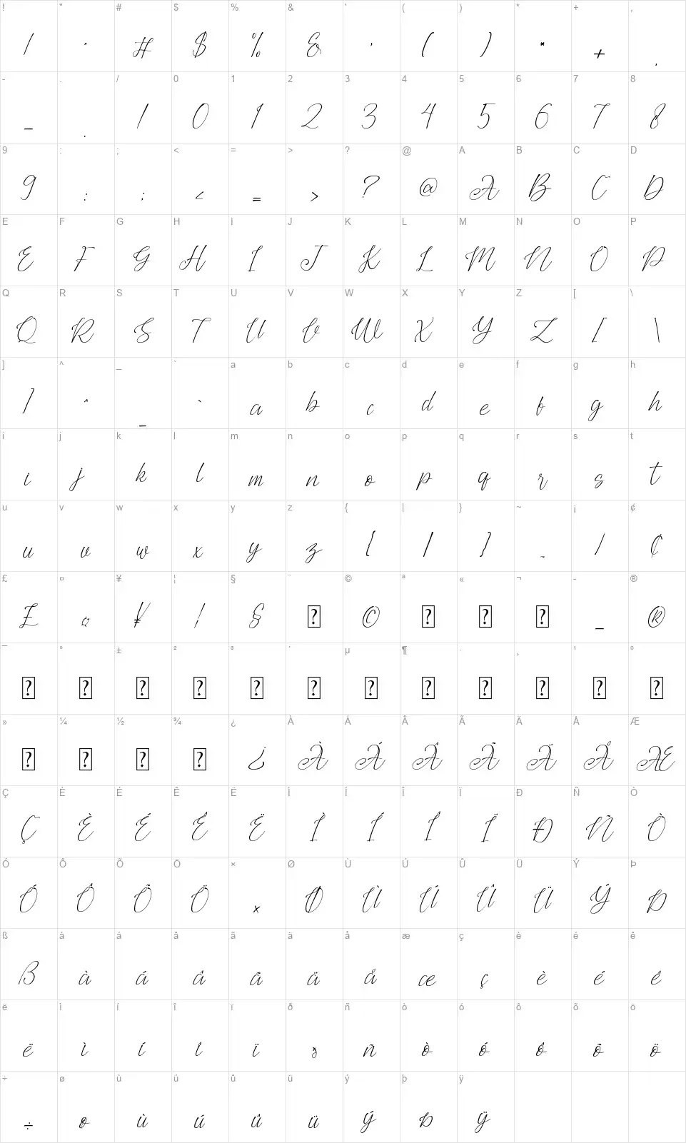 Agus Hasny Map Agus Hasnyfont character map