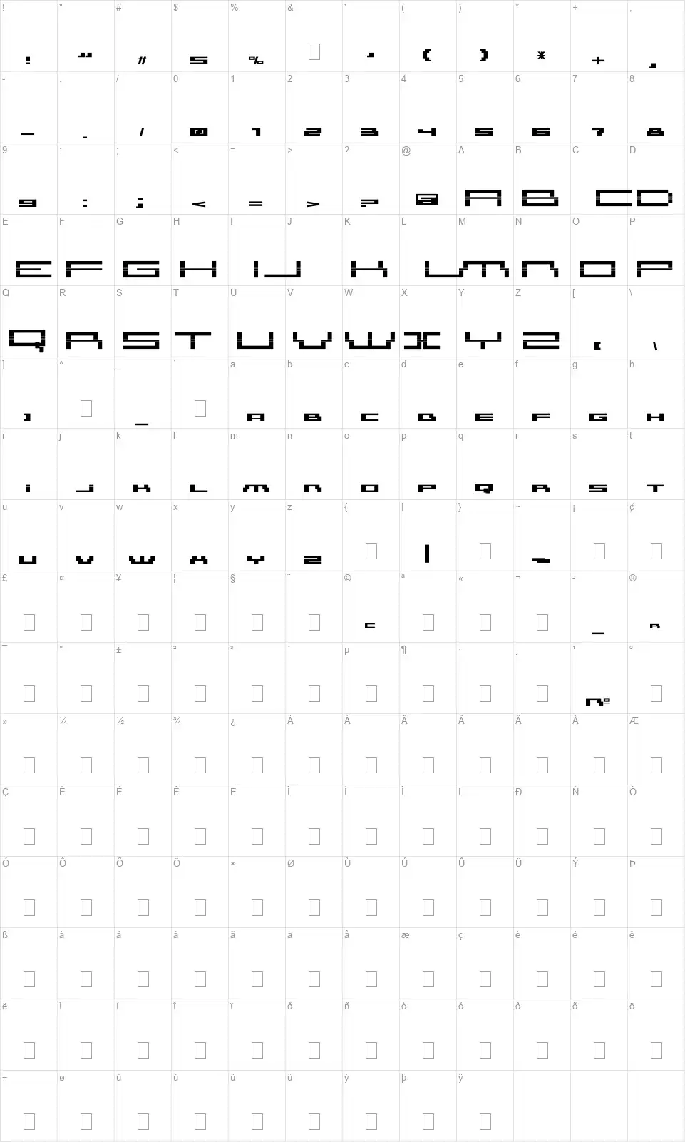 AmazXakep Map AmazXakepfont character map