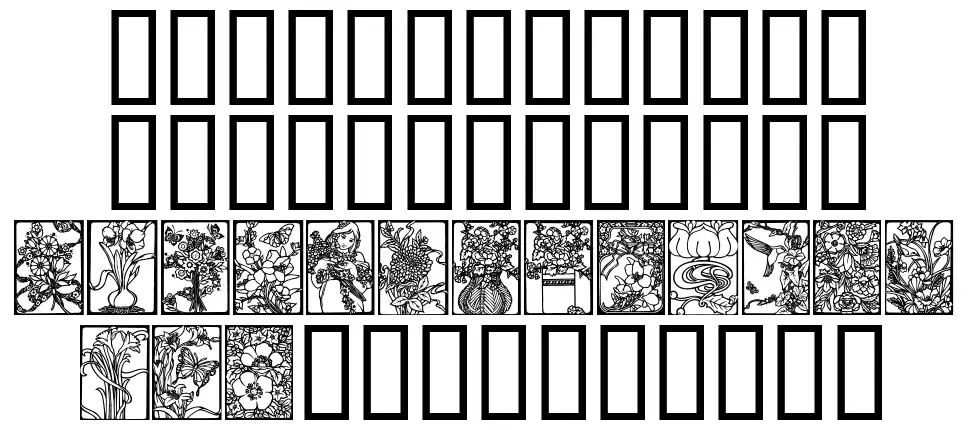 Art Nouveau Flowers Specimen Art Nouveau Flowersfont specimens