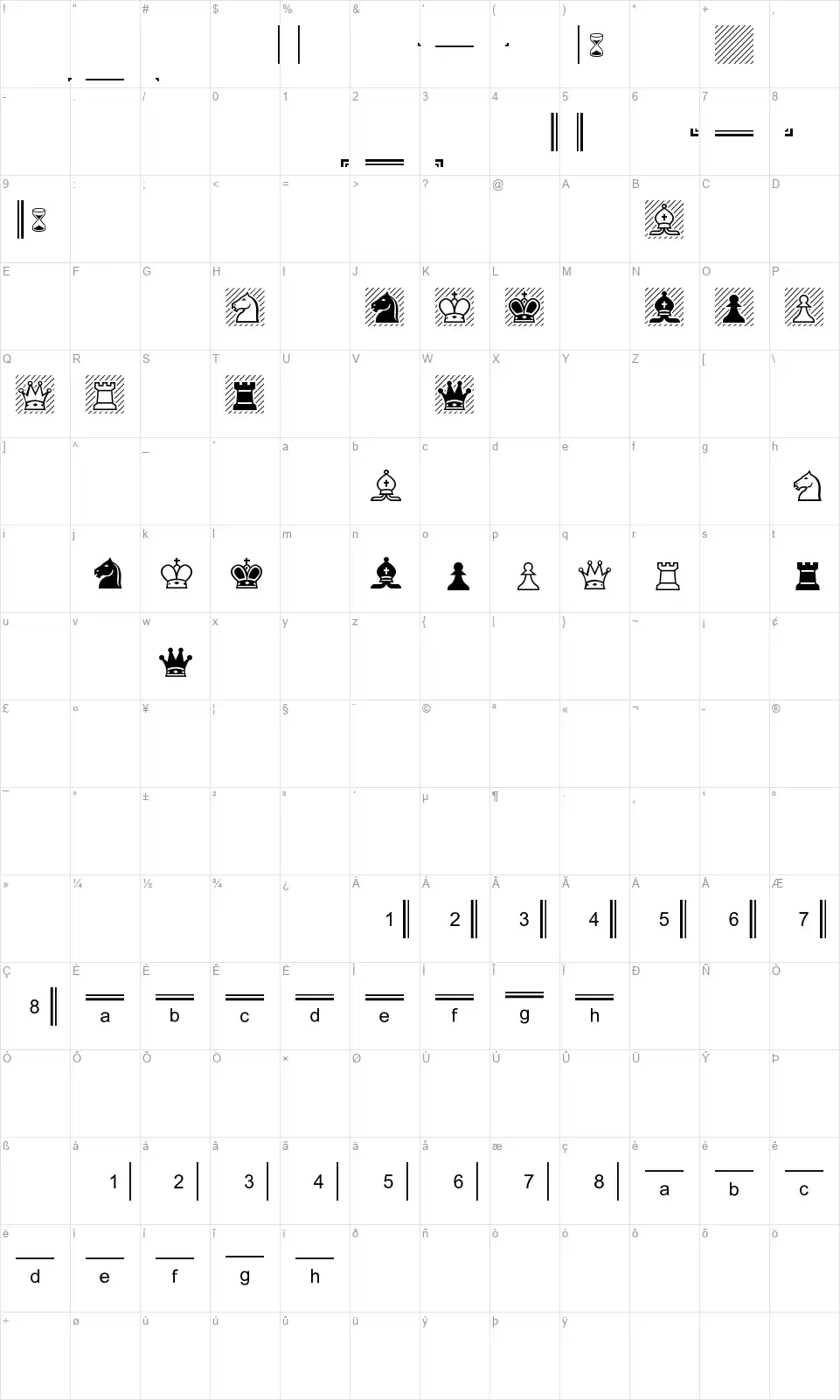 Chess Alpha Map Chess Alphafont character map