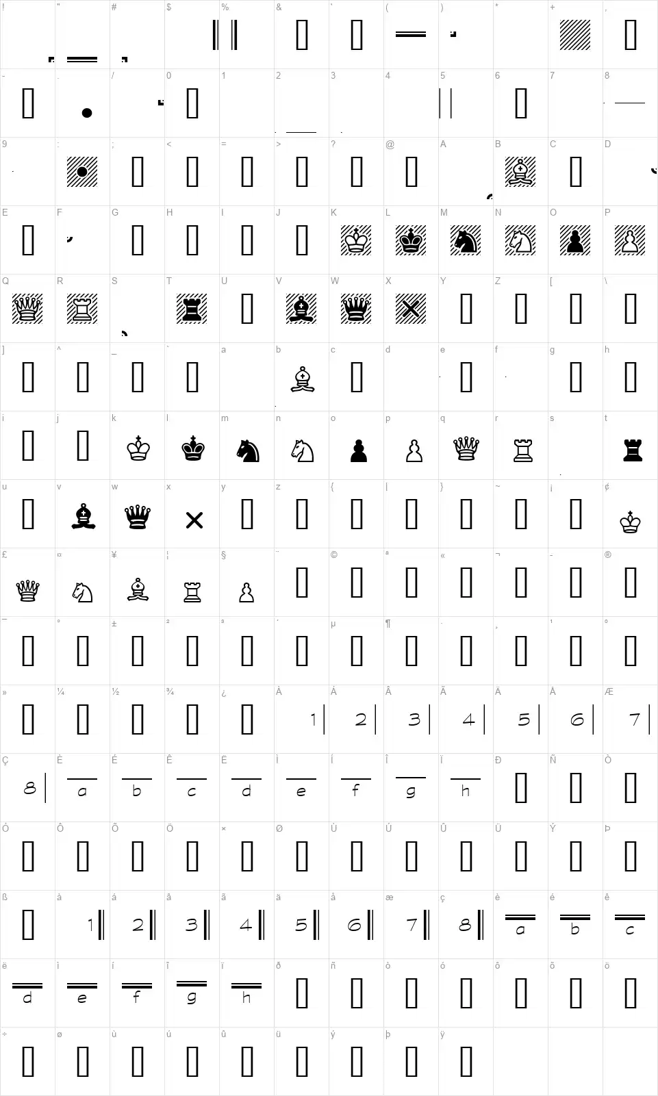Chess Cases Map Chess Casesfont character map