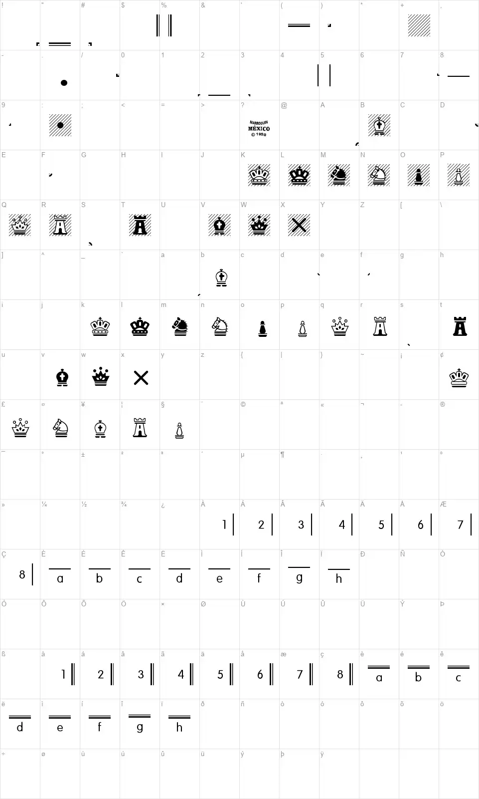 Chess Magnetic Map Chess Magneticfont character map