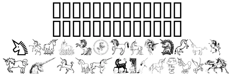 Gail's Unicorn Specimen Gail's Unicornfont specimens