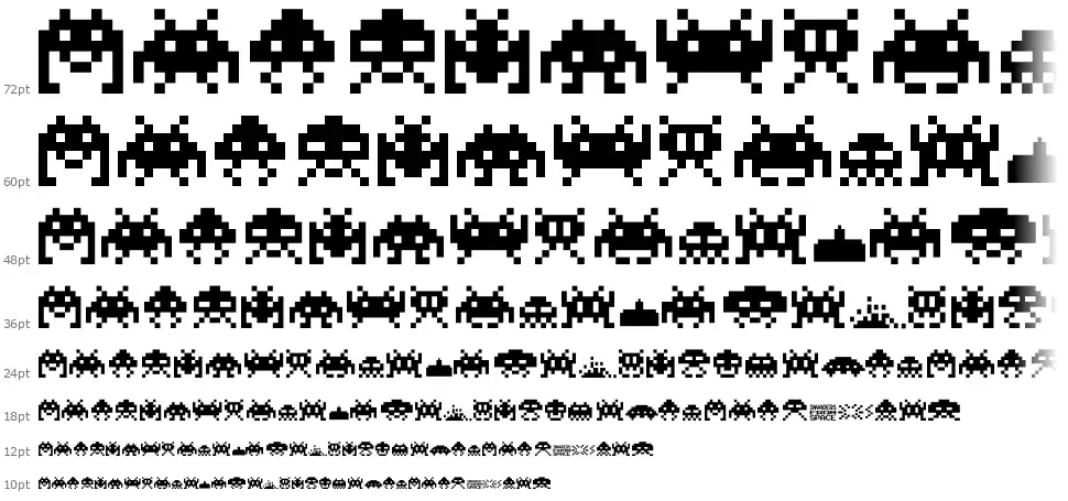 Invaders from Space Waterfall Invaders from Spacefont waterfall