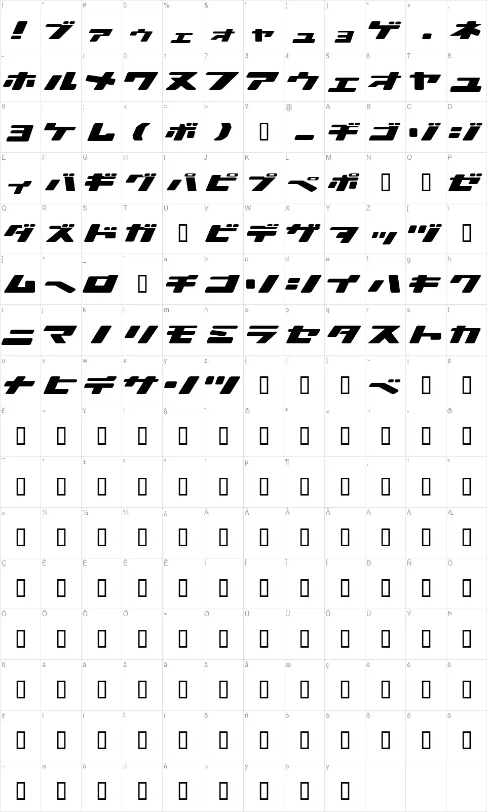 Ionic Bond Map Ionic Bondfont character map