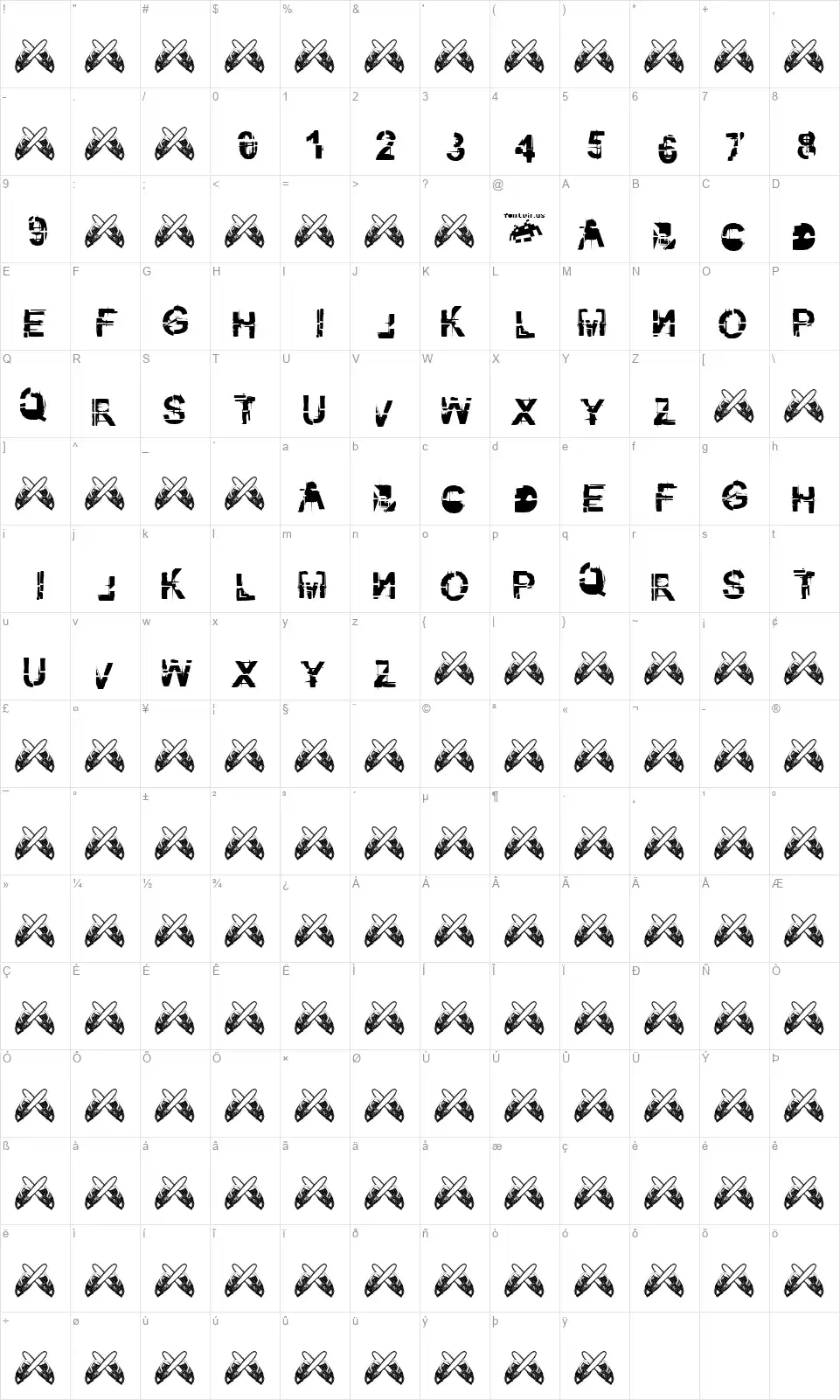 Kibblez no bitz Map Kibblez no bitzfont character map