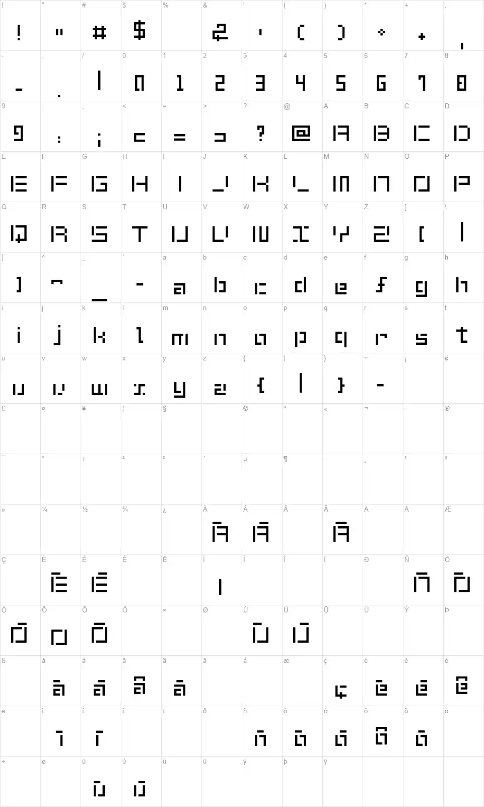 Shuin Sans Map Shuin Sansfont character map