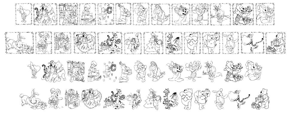 001 Pooh Holiday Dings font specimens