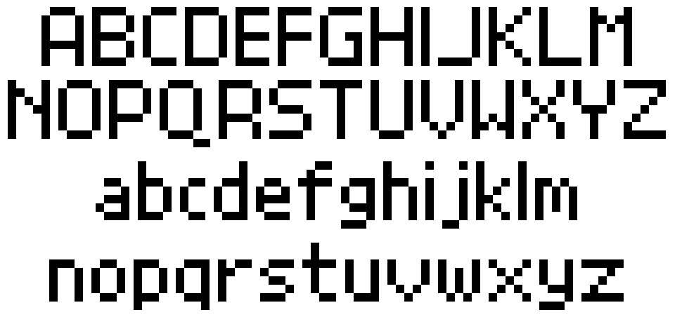 Grand9K Pixel font specimens