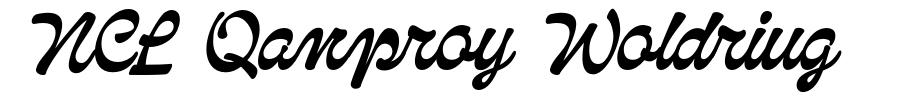 NCL Qanproy Woldriug schriftart