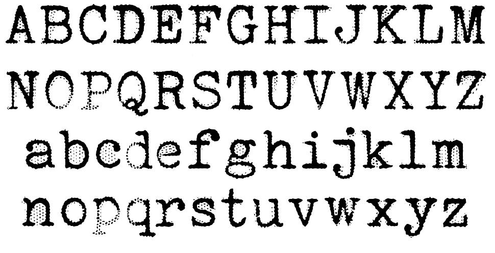 Orange Typewriter font specimens