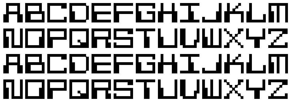 Pixel Calculon font specimens