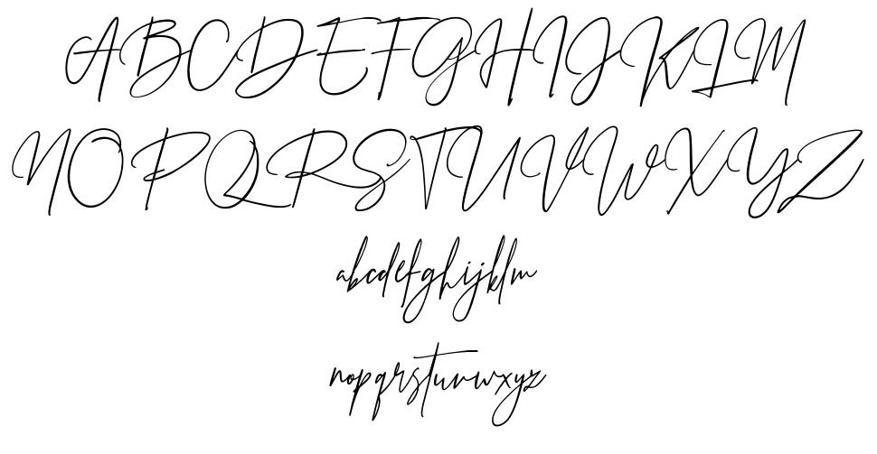 Prestige Signature Script font specimens