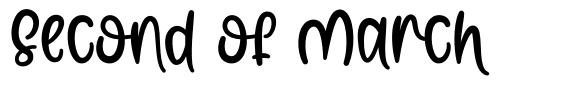 Second of March 字形