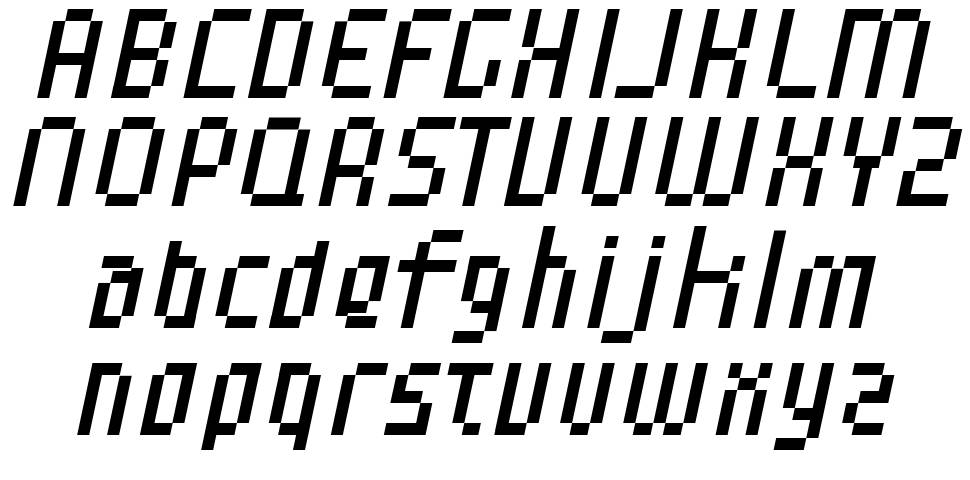 Speed Pixel font specimens