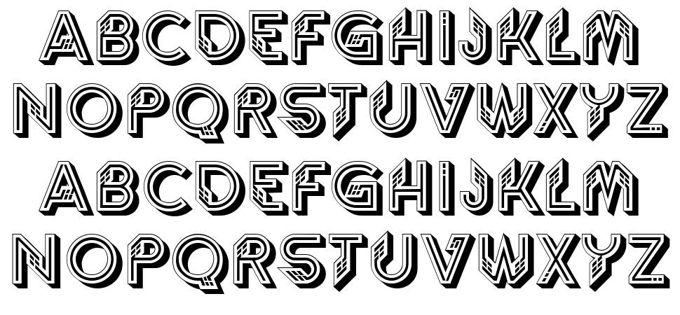 Striptease font specimens